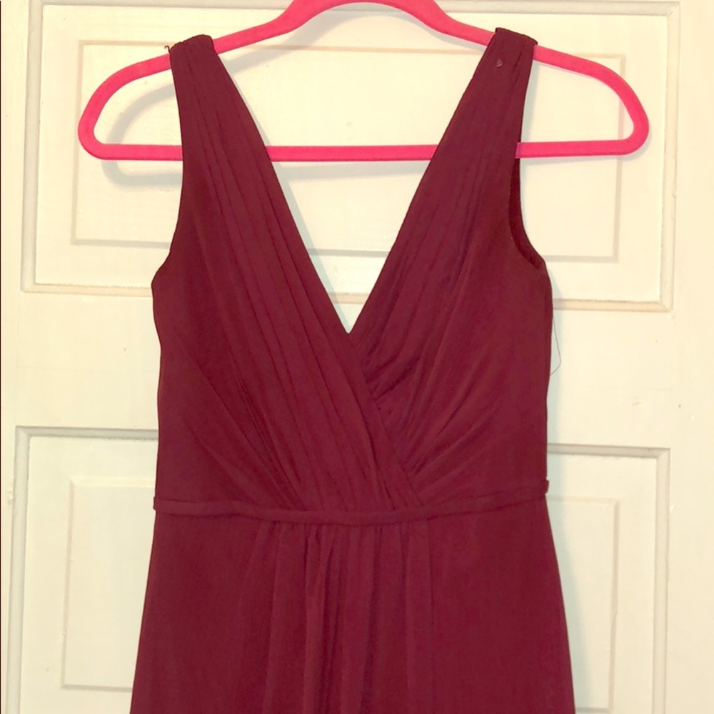 Wine David’s Bridal Bridesmaid dress